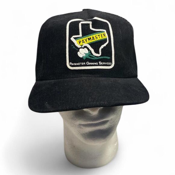 vintage 80s Paymaster Cotton corduroy trucker Hat - Picture 1 of 4